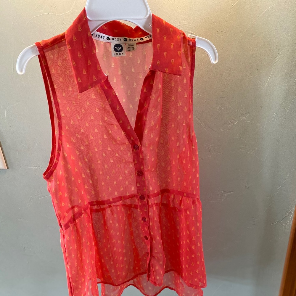 Sheer Roxy tank Top size medium